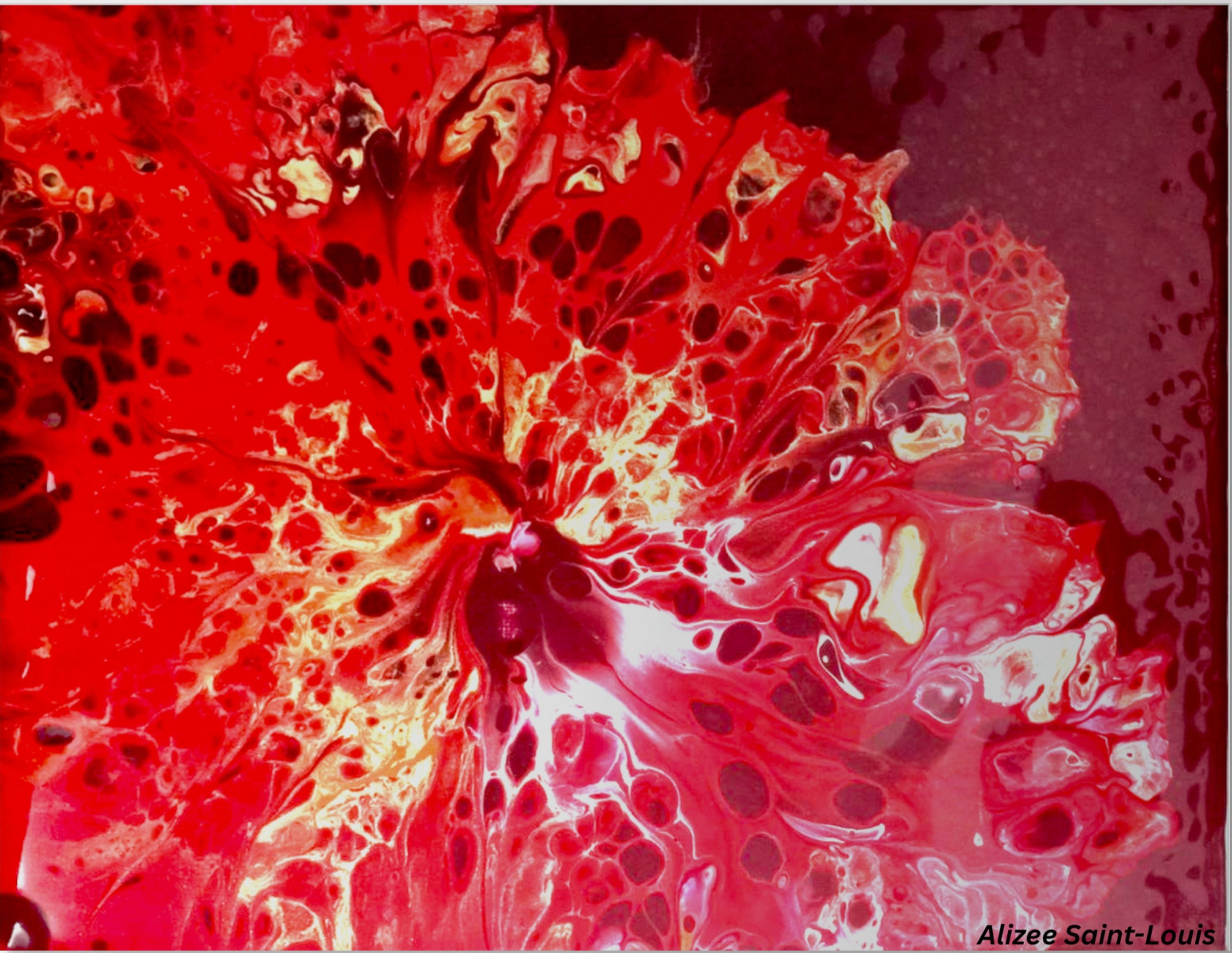 Original hibiscus artwork that inspires KAY-ALI Atelier collections